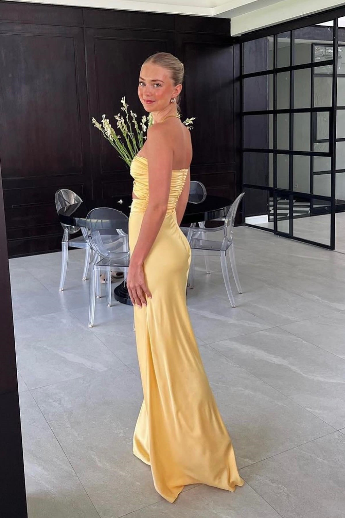 Stylish Sheath Sweetheart Blue Long Party Dress With Keyhole Formal Evening Gown