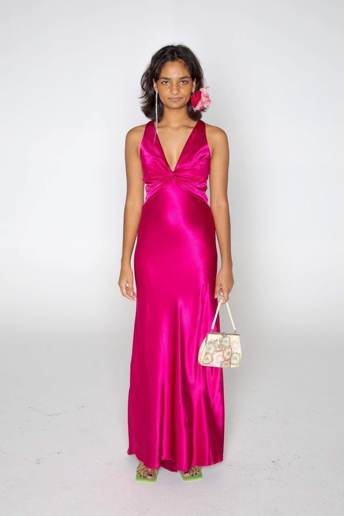 Stylish Sheath V Neck Green Long Party Dress With Open Back Bowknot Formal Evening Gown
