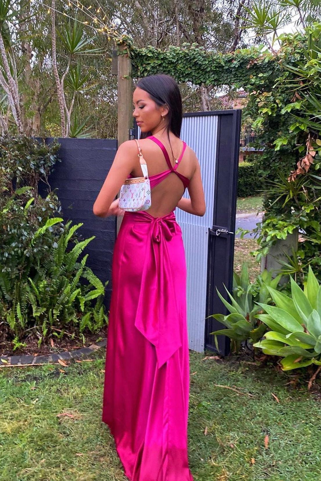 Stylish Sheath V Neck Green Long Party Dress With Open Back Bowknot Formal Evening Gown