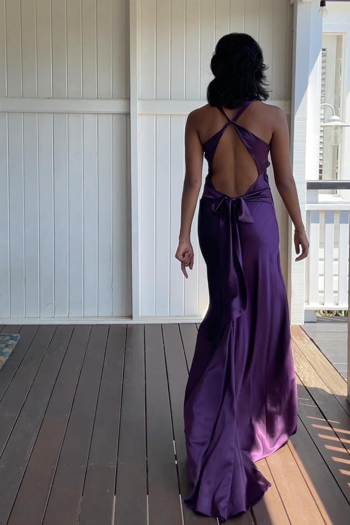Stylish Sheath V Neck Green Long Party Dress With Open Back Bowknot Formal Evening Gown