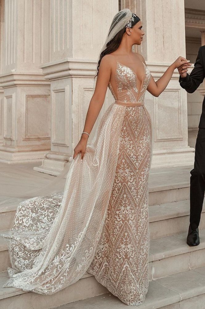 Dreamyannie Women Sweetheart Beach Wedding Dress Lace Appliques Mermaid Bridal Dress With Panel Train Dreamyannie UK Dreamyannie Women Sweetheart Beach Wedding Dress Lace Appliques Mermaid Bridal Dress With Panel Train Dreamyannie UK