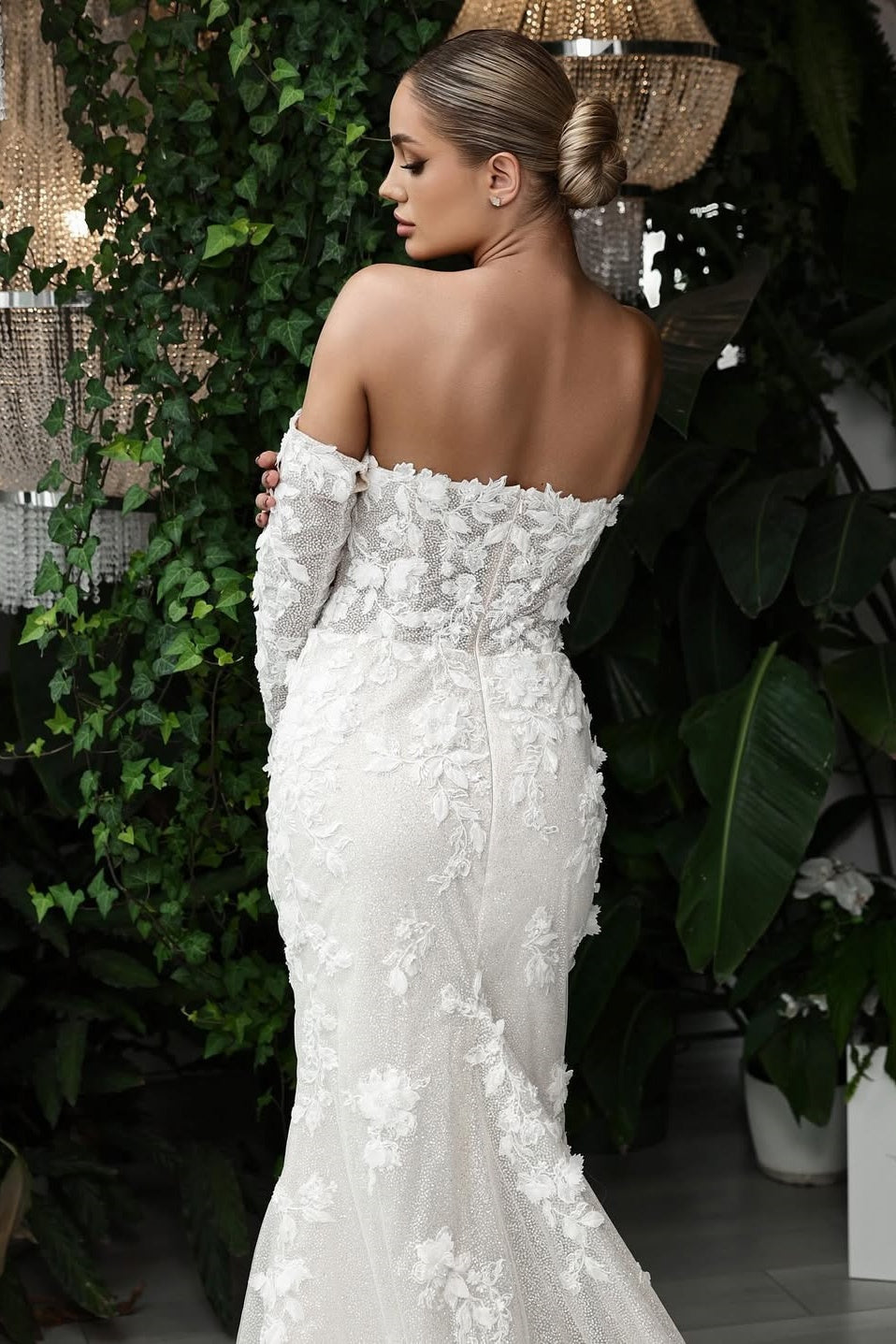 Sweetheart Mermaid Wedding Dress 3D Flowers Bridal Gown