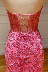 Sweetheart Prom Dress Lace Up Long Mermaid Evening Dress with Appliques