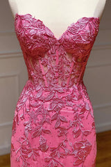 Sweetheart Prom Dress Lace Up Long Mermaid Evening Dress with Appliques