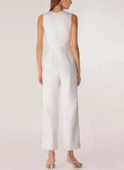 Sweetheart Sleeveless Ankle Length Elastic Satin Wedding Jumpsuit