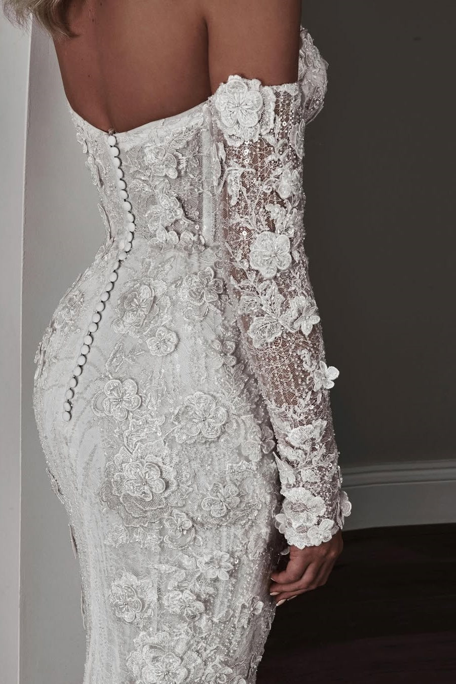 Sweetheart Wedding Dress Mermaid 3D Flowers Beach Bridal Gown