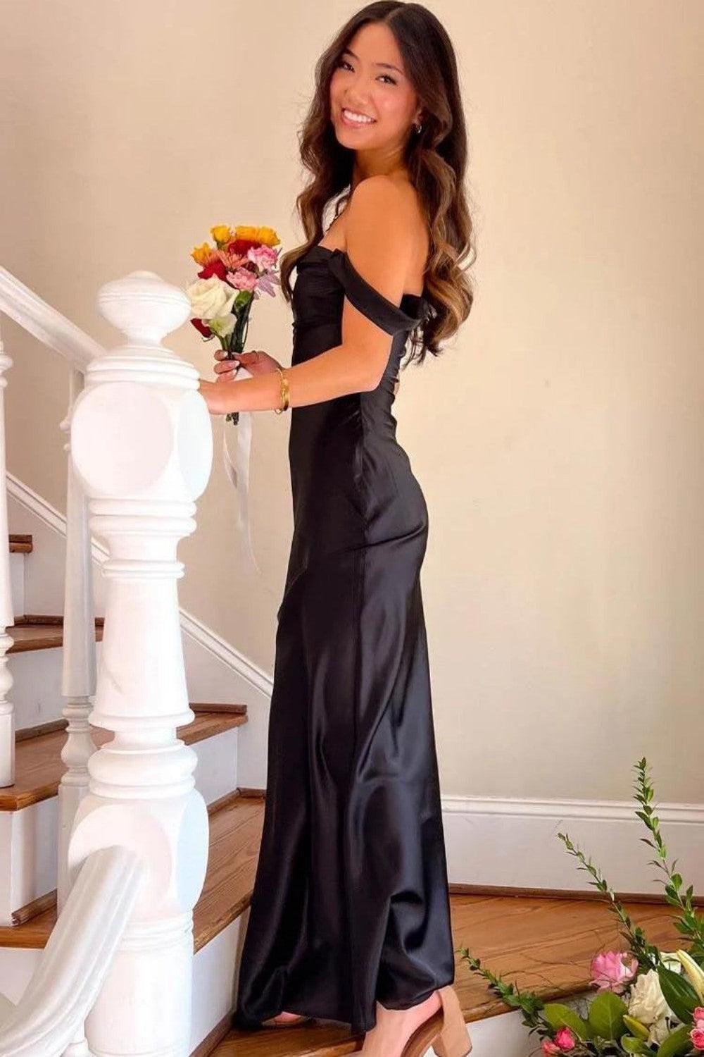 Dreamyannie Trendy Sheath Off The Shoulder Lilac Prom Dress With Ruched Formal Evening Gown