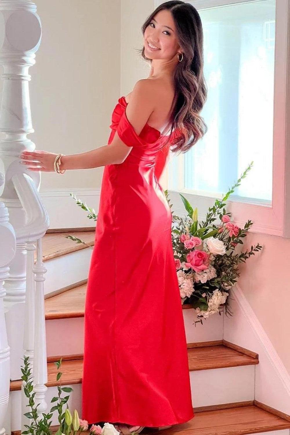 Dreamyannie Trendy Sheath Off The Shoulder Lilac Prom Dress With Ruched Formal Evening Gown