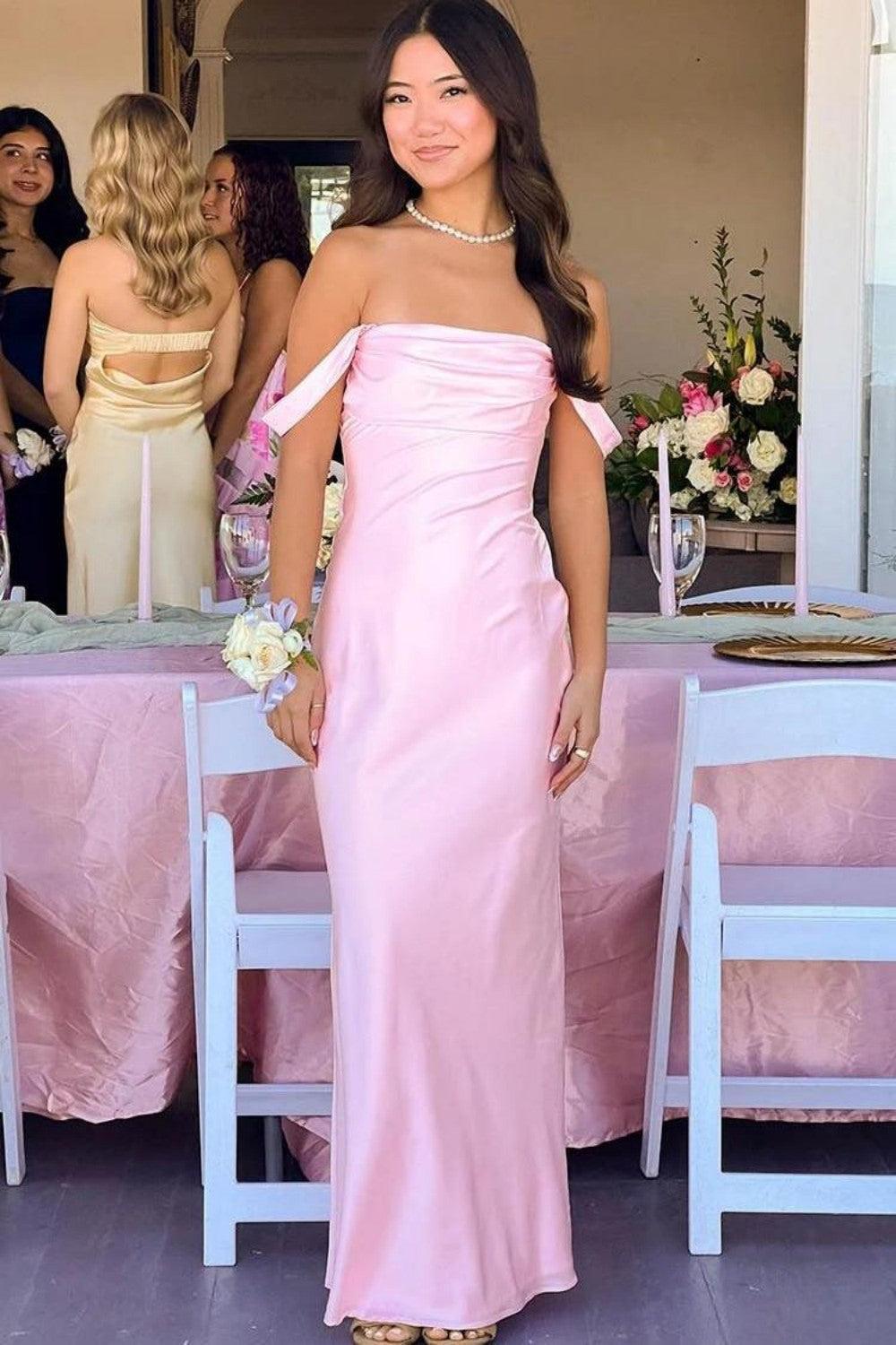 Dreamyannie Trendy Sheath Off The Shoulder Lilac Prom Dress With Ruched Formal Evening Gown