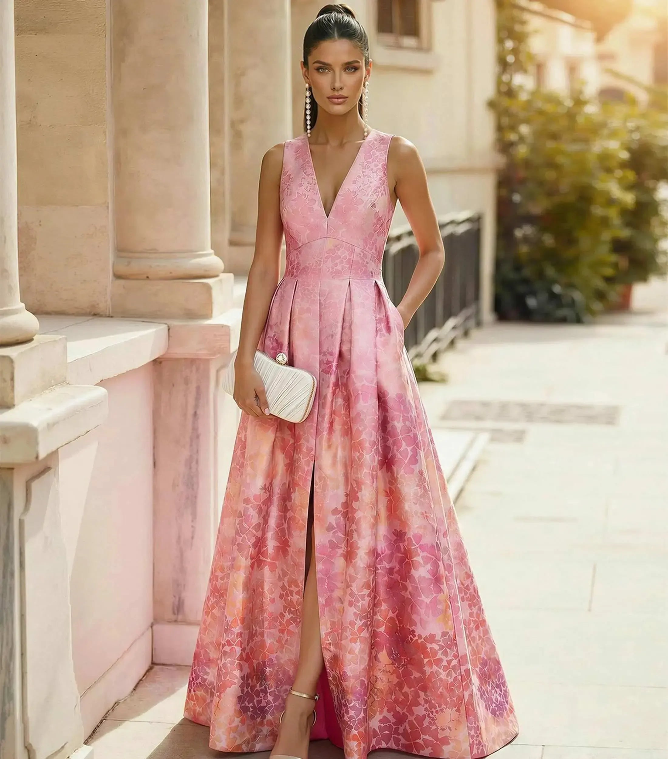 Trumpet Mermaid Square Neckline Sleeveless Court Train Crepe Satin Wedding Dress with Bow