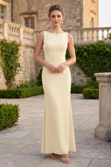 Trumpet/Mermaid Scoop Sleeveless Floor-Length Bridesmaid Dresses With Ruched