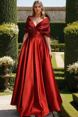 V-Neck A-Line Princess Gown for the Mother of the Bride