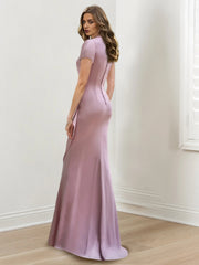 V-Neck Floor-Length Mermaid/Trumpet Mother of the Bride Dresses with Ruffles
