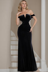 V-Neck Sleeveless Floor-Length Sheath/Column Mother of the Bride Dress With Beaded Applique
