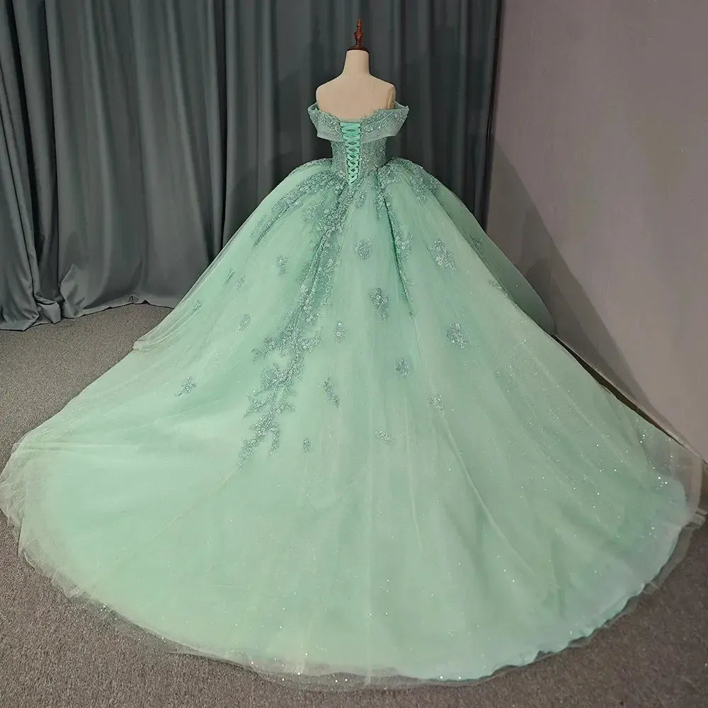 Wedding Dress Quinceanera Dress Ball Gown Lace Applique Beading Sweetheart Sweet 16 Party Dress