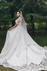 White Beach Wedding Dress A Line Sweetheart Off The Shoulder Lace Bridal Gown