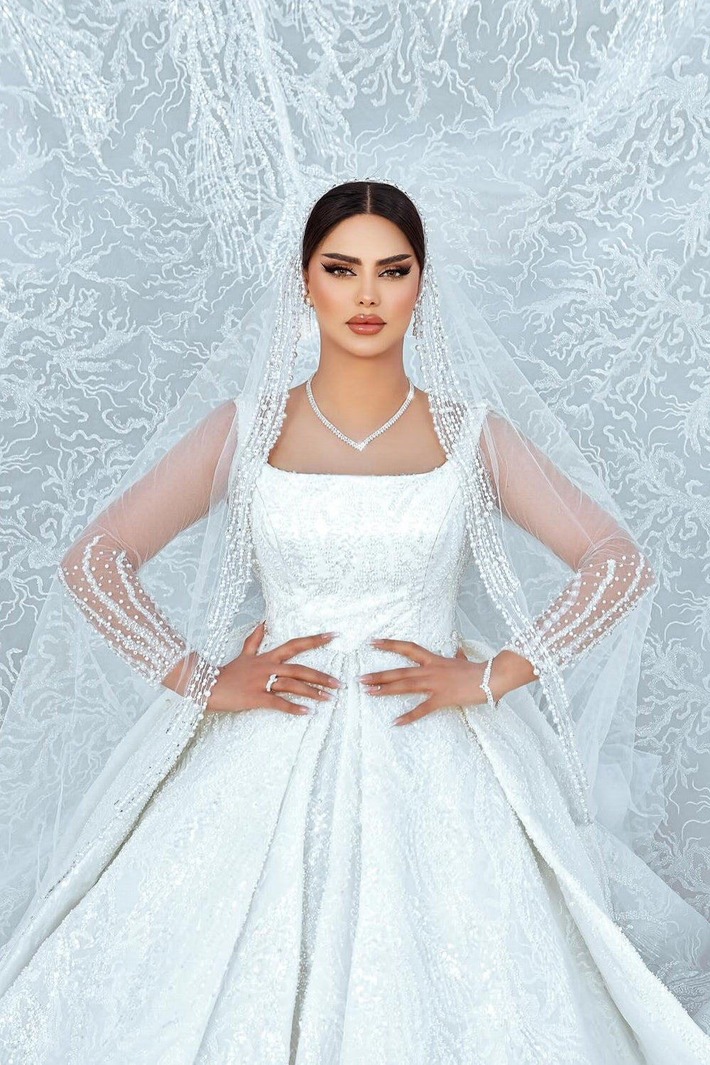 White Wedding Dress A Line Square Spaghetti Strap Sequined Ball Gown Satin Bridal Gown With Ruffles