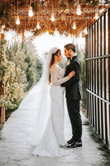 White Wedding Dress Mermaid Off The Shoulder Sleeves Beaded Detachable Train Tulle Bridal Gown With Peals