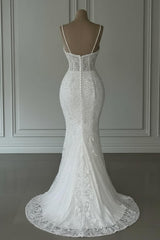 White Wedding Dress Mermaid Sweetheart Beaded Sleeveless Bridal Gown With Pearls