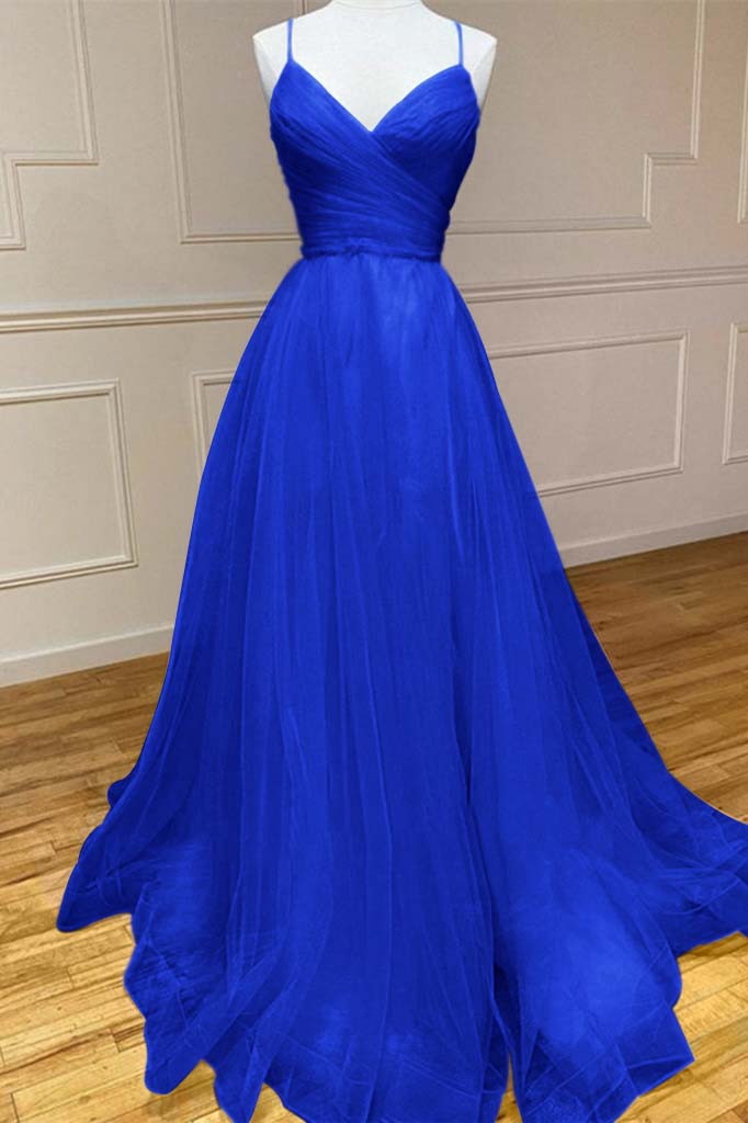 Yellow A Line Prom Dress Sleeveless Halter Neck Evening Dress