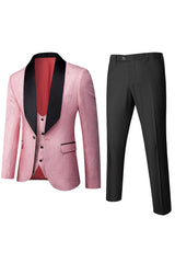 Classic White Jacquard 3-Piece Men's Prom Suit