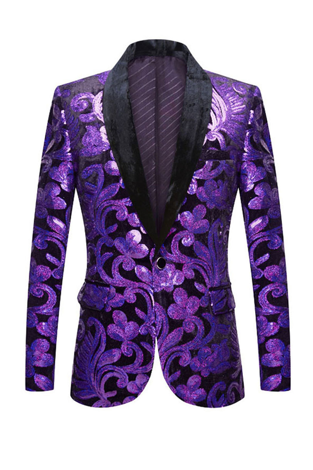 Dazzling Red Sequins 2-Piece Men's Suit