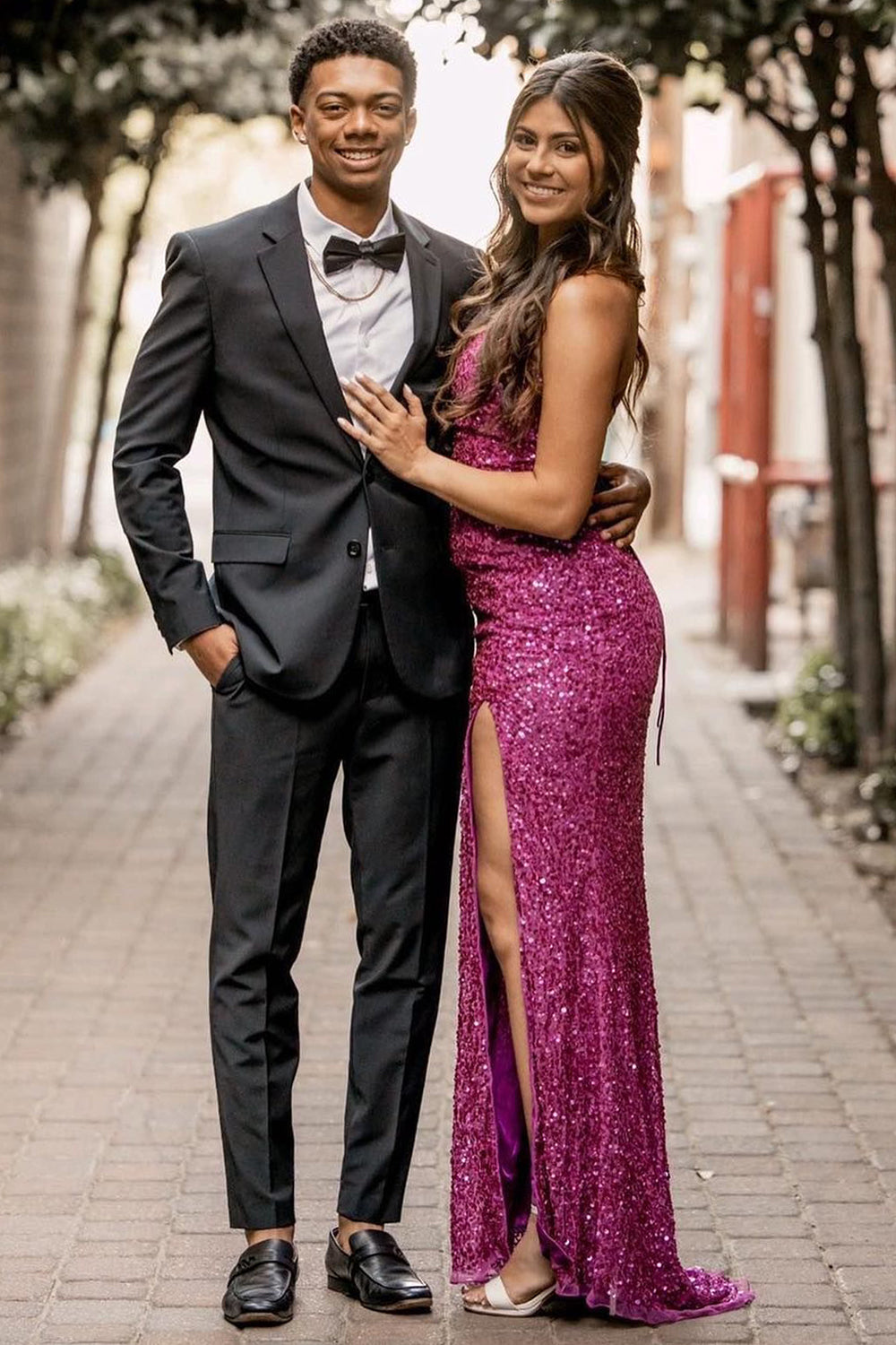 Classic Black Notched Lapel 2-Piece Men's Prom Wedding Suit