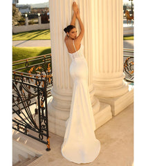 Fabulous Ivory Wedding Dress Mermaid Spaghetti Straps Lace Bridal Dress