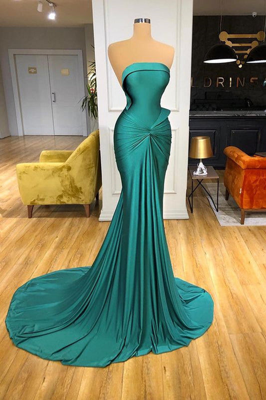 Elegant Strapless Long Mermaid Prom Dress