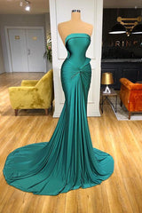 Elegant Strapless Long Mermaid Prom Dress