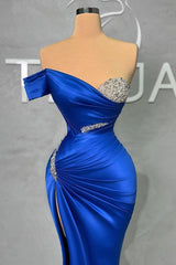 Fabulous Long Sweetheart Split Mermaid Prom Dress With Beading