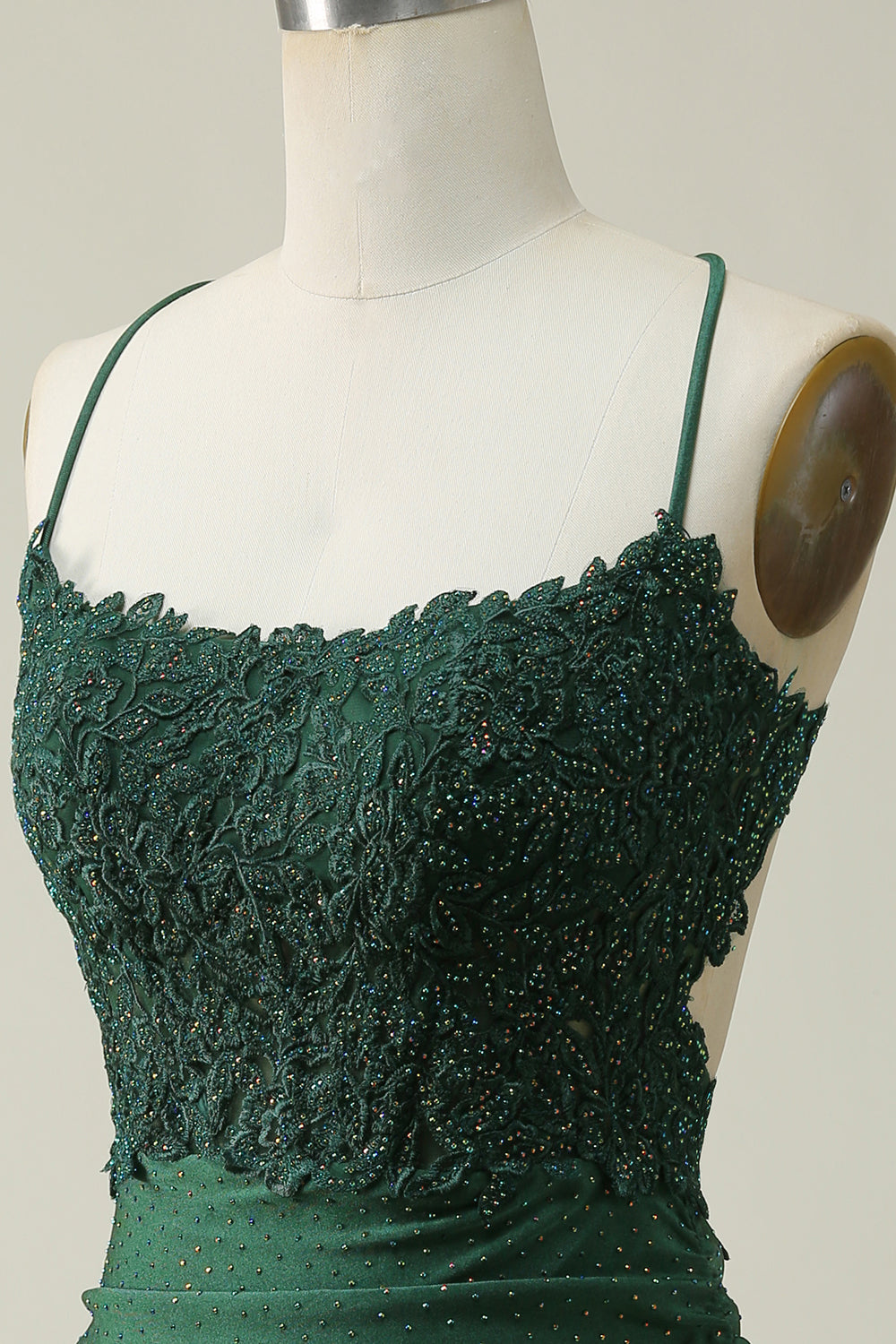 Dark Green Beaded Short Tight Homecoming Dress with Appliques