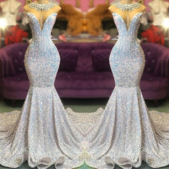 Glamorous Sequins Mermaid Long Prom Dress