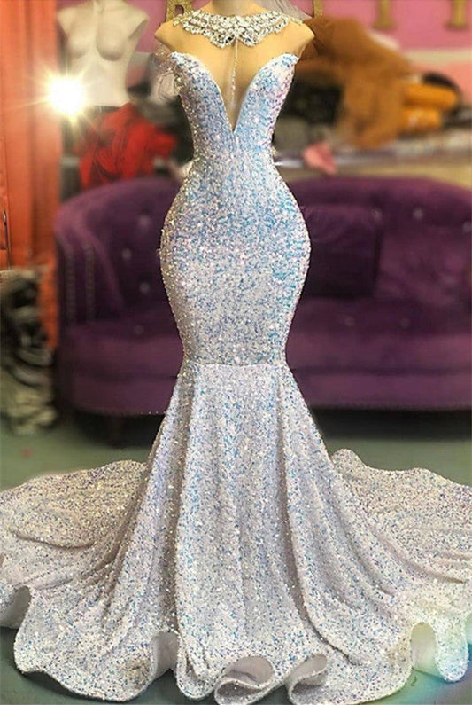 Glamorous Sequins Mermaid Long Prom Dress