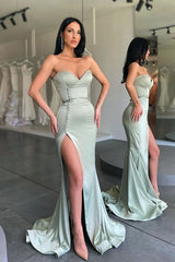 Gorgeous Sweetheart Mermaid Long Prom Dress With Side Slit