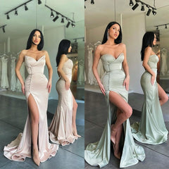 Gorgeous Sweetheart Mermaid Long Prom Dress With Side Slit