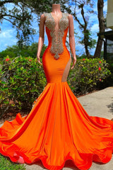 Mermaid V Neck Sequined Open Back Floor Length Sleeveless Lace Beading Prom Dress