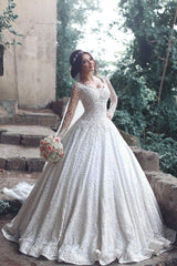 New Arrival Long Sleevess Bridal Dress Lace Applique Custom Made Wedding Dress